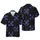Neon Playing Card Suits, Glowing Star & Plus Sign Mosaic Black Canvas Sublimation Pattern Short-sleeve Hawaiian Shirt - 1