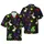 Mardi Gras Pelican Jester Duck Alligator Lobster Instrument Drum Bead Mask Gold Short-sleeve Hawaiian Shirt - 1