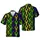 Hawaiian Crawfish Stacked Columns: Lime Green Golden Yellow Violet Crustaceans Dark Mosaic Short-sleeve Hawaiian Shirt - 1