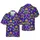 Mardi Gras Celebration Crown Jester Mask Beads Drums Trumpets Violet Green Gold Design Short-sleeve Hawaiian Shirt - 1