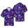 Mardi Gras Mask Djembe Drum Golden Trumpet Fleur-de-Lis Carnival Bunting Purple Asterisk Short-sleeve Hawaiian Shirt - 1