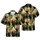Bigfoot Hawaiian Sasquatch Silhouettes Layered Forest Black Tan Orange Brown Pattern Short-sleeve Hawaiian Shirt - 1