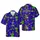 Mardi Gras Sasquatch Gorilla Hawaiian Pattern: Jester Hats, Music, Purple Green Gold Short-sleeve Hawaiian Shirt - 1