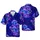 Bioluminescent Mushroom Cosmic Stardust: Electric Blue Neon Purple Hawaiian Fungi Pattern Short-sleeve Hawaiian Shirt - 1