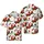 Christmas Chickens Roosters Santa Hat Scarf Antler Poinsettia Hawaiian Fabric Art Short-sleeve Hawaiian Shirt - 1
