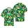 Santa Claus Hawaiian Surfing Dabbing Hibiscus Monstera Palm Leaf Christmas Print Short-sleeve Hawaiian Shirt - 1