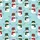 Snowman Top Hat Beanie Scarf Winter Branch Holly Crimson Green Teal Pattern Design Short-sleeve Hawaiian Shirt - 7