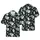 Ace of Spades Hawaiian Pattern: Playing Cards, Suits, Fleur-de-Lis, Black Mosaic Ground Short-sleeve Hawaiian Shirt - 1