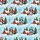 Hawaiian Raccoon Winter Hats Scarves Snowy Barn Evergreen Tree Holiday Scene Short-sleeve Hawaiian Shirt - 7