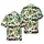 Christmas Hawaiian Pattern: Steam Locomotives, Santa, Snowmen, Reindeer & Presents Short-sleeve Hawaiian Shirt - 1
