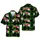 Hawaiian Palm Frond Orchid Red Fire Truck Christmas Lights Black Fabric Design Short-sleeve Hawaiian Shirt - 1