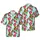 Bigfoot Santa Claus Riding T-Rex Dinosaur Gift Sack Christmas Tree Hibiscus Mosaic Short-sleeve Hawaiian Shirt - 1