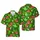 Seamless Hawaiian Cartoon Shark Santa Hat Xmas Tree Snow Forest Green Pattern Short-sleeve Hawaiian Shirt - 1
