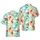 Orange White Koi Fish Blue Water Chrysanthemum Bamboo Hawaiian Seamless Pattern Short-sleeve Hawaiian Shirt - 1