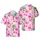 Pink Flamingo Santa Palm Christmas Lights Pineapple Candy Cane HOHO HO Motif Short-sleeve Hawaiian Shirt - 1