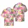 Raccoon Surfboard Donut Beach Chair Hibiscus Palm Tree Coral Pink Green Yellow Short-sleeve Hawaiian Shirt - 1
