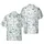 Cat Enthusiast Hawaiian Pattern: Ghost Cats, Black Outlines, Bats, Moons, Stars, Grey Marbled Short-sleeve Hawaiian Shirt - 1