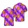 Margherita Pizza Hawaiian Pattern: Galaxy Orbs, Starbursts, Cosmic Gradient Design Short-sleeve Hawaiian Shirt - 1
