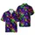 Glow Peace Alien Mosaic: Neon Gradient Symbol, Star Pattern, Abstract Geometric Trails Short-sleeve Hawaiian Shirt - 1