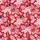 Waving American Flags, White Hibiscus & Swirling Tropical Leaves, Vibrant Red Mosaic Field Short-sleeve Hawaiian Shirt - 7