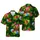 Tiki Mask Volcano Sea Turtle Aloha Tropical Palm Hibiscus Pineapple Ocean Assemblage Short-sleeve Hawaiian Shirt - 1