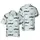 Softball Player Hawaiian Motif: Repeating Black Word on Heather Grey Textile Short-sleeve Hawaiian Shirt - 1