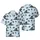 Bigfoot Golfer Hawaiian Pattern: Black Silhouette Palm Tree Golf Bag Design, Blue-Grey Short-sleeve Hawaiian Shirt - 1
