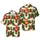 Hawaiian Carved Tiki Totems, Erupting Volcano, Coral Hibiscus, Plumeria Foliage Design Short-sleeve Hawaiian Shirt - 1
