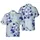 Stylized Skull Crossbones Hawaiian Pattern, Bat Silhouette, Intricate White Navy Grey Textile Motif Short-sleeve Hawaiian Shirt - 1