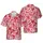 Celebration Script Repeating Hawaiian Pattern High Contrast Red White Textile Design Short-sleeve Hawaiian Shirt - 1