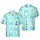 Hawaiian Ocean Marine Pattern: Blue Crabs, Nautilus, Lighthouse, Starfish & Gold Accents Short-sleeve Hawaiian Shirt - 1