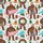 Sasquatch Holiday Textile Pattern: Surfing Bigfoot, Santa Hat, Tropical Christmas Scene Short-sleeve Hawaiian Shirt - 7