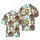 Sasquatch Holiday Textile Pattern: Surfing Bigfoot, Santa Hat, Tropical Christmas Scene Short-sleeve Hawaiian Shirt - 1