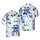 Skeleton Pirates Steering Cutlass Galleons Frigates Hawaiian Seamless Sea Chart White Navy Sky Blue Short-sleeve Hawaiian Shirt - 1