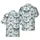 Tropical Luna Sphinx Moths Seamless Botanical Wing Venation High Contrast White Black Grey Motif Short-sleeve Hawaiian Shirt - 1