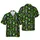 Skeletons Potted Plant Tile: Black White Green Terracotta Hawaiian Botanical Pattern Short-sleeve Hawaiian Shirt - 1