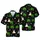 Hawaiian Green Palm Tree Snowman Red Blue Christmas Ornament Black Stippled Pattern Short-sleeve Hawaiian Shirt - 1