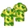 Seamless Hawaiian Whole Pineapple & Frond Pattern: Yellow Green Black High Contrast Botanical Short-sleeve Hawaiian Shirt - 1