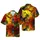 Dinosaur Halloween Hawaiian Design with Costumed T-Rex & Jack-o'-Lanterns Sky Motif Short-sleeve Hawaiian Shirt - 1