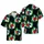 Hawaiian Tropical Volleyball: Red Yellow White Flowers, Monstera, Palm Frond Pattern Short-sleeve Hawaiian Shirt - 1