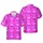 Hawaiian Tropical Pink Hearts Pattern: Interlocking Fuchsia Magenta Botanical Tessellation Short-sleeve Hawaiian Shirt - 1