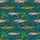 Angler's Pike Bass Perch Trout Fish Deep Teal Hawaiian Water Current Bubbles Pattern Short-sleeve Hawaiian Shirt - 7