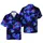 High Contrast Cyber-Tech Tropical Pattern: Neon Cybernetic Elements, Starry Grid, Edge-to-Edge Short-sleeve Hawaiian Shirt - 1