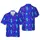 Royal Blue Teal Alien Peace Sign Rocket Launch Planetary Sublimation Art Short-sleeve Hawaiian Shirt - 1