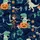 Halloween Dinosaurs Tropical Mosaic: T-Rex Pirate Mummy Skeletons Fabric Print Short-sleeve Hawaiian Shirt - 7