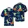 Halloween Dinosaurs Tropical Mosaic: T-Rex Pirate Mummy Skeletons Fabric Print Short-sleeve Hawaiian Shirt - 1