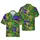 Mardi Gras Hearts Pattern: Emerald Leopard Fleur-de-Lis Cross Diamond Tropical Mosaic Short-sleeve Hawaiian Shirt - 1