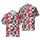 Hawaiian Red White Heart Lollipop Dark Gray Checkerboard Squares Motif Short-sleeve Hawaiian Shirt - 1