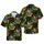 Vibrant Mardi Gras Tropical Design: Ornate Purple Mask, Golden Saxophone, Feather & Bead Botanical Motif Short-sleeve Hawaiian Shirt - 1