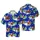 Santa Claus Motorcycle Presents Tropical Village Snow Night Sky Landscape Fabric Print Short-sleeve Hawaiian Shirt - 1